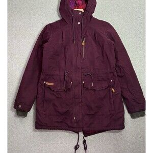 Columbia Women’s XL Plum Parka Jacket Fleece Lined Hooded Winter Coat Warm